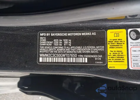 2016 Mini Countryman Cooper S z USA, uszkodzony, nr VIN WMWZC3C50GWT07650